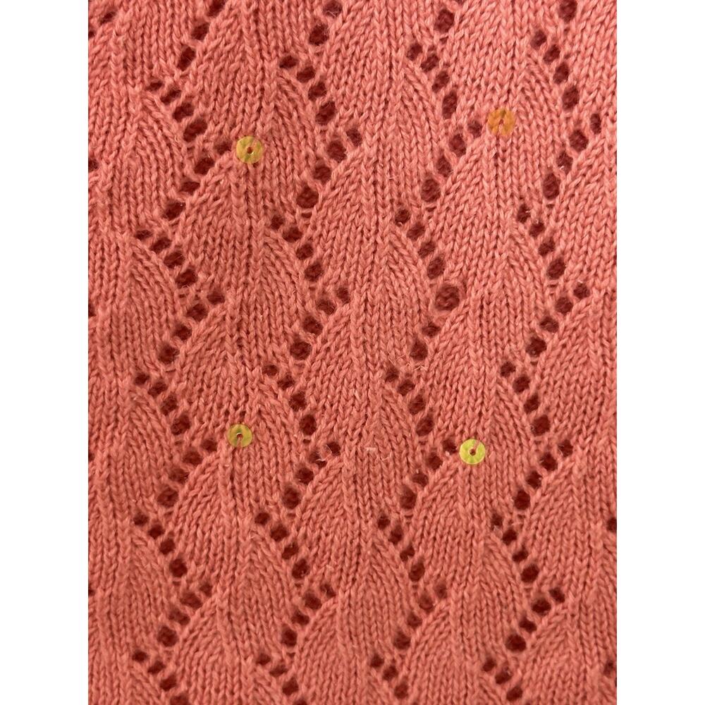 NWT Storybook Open Knit Vest 2X Beaded Sequins Grandma Core Button Front Crochet - Picture 12 of 14
